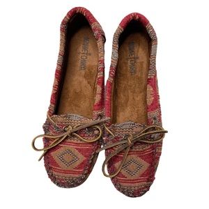 MINNETONKA Baja Aztec Southwest Loafers Red Size 6.5